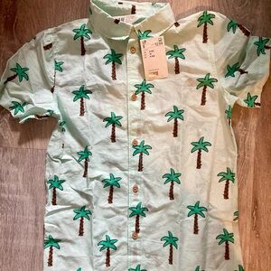 H&M Mint Green Palm Print Shirt